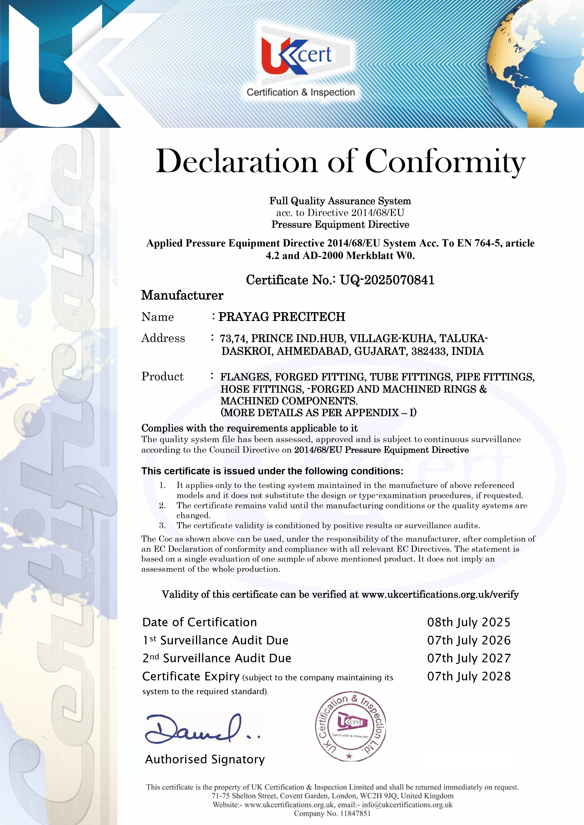 Declaration of Conformity